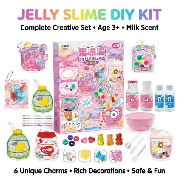 Kids  DIY Jelly Clay   Silicone Squishy Kit   Slow Rebound Sensory Craft Set for Stress Relief   Make Your Own Bouncy  Fun   Calming Toy   Creative STEM Gift for Ages 6