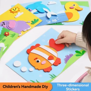 Craft Kits Montessori Educational Toys for Kids Parent Child Interaction EVA Foam 3D Art Sticker Cute Cartoon DIY