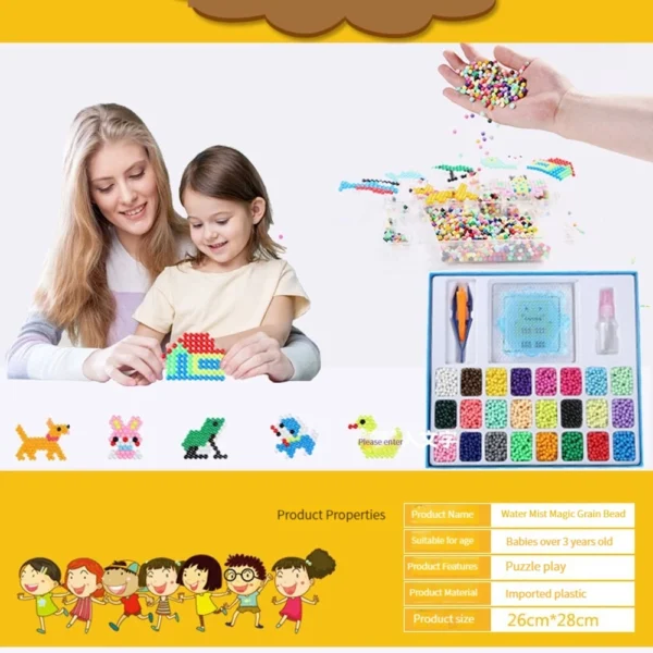 1500pcs DIY Magic Crystal Sticky Beads with Accessories Set Kids Toys