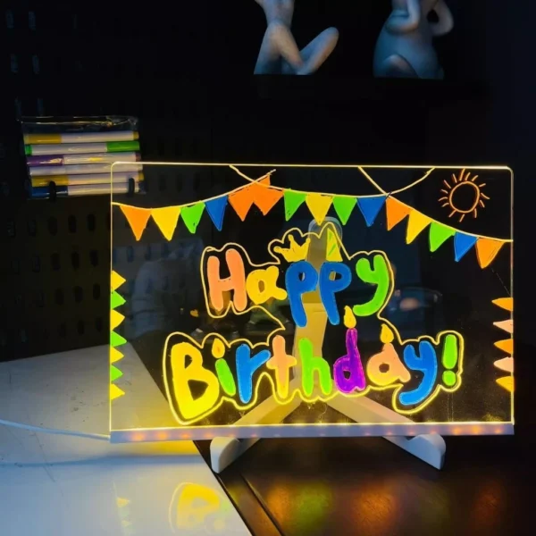 Glow in the Dark DIY Drawing Board for Kids   Wipe Clean Acrylic Light Up Writing Pad   Educational   Creative Toy for Toddlers   Reusable   Safe for Children Ages 3