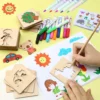 42pcs Montessori Kids Drawing Toys Wooden DIY Painting Template Stencils Learning Educational Toy for Children Gift