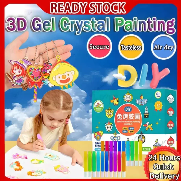 Toys Gift pendant Painted Fish Circus Series Kids DIY Painting Free Glue