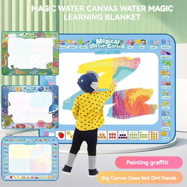 3 Type Montessori Toys 100x80cm Set Painting Kit Kids Educational Toys Activity Magic Water Mat