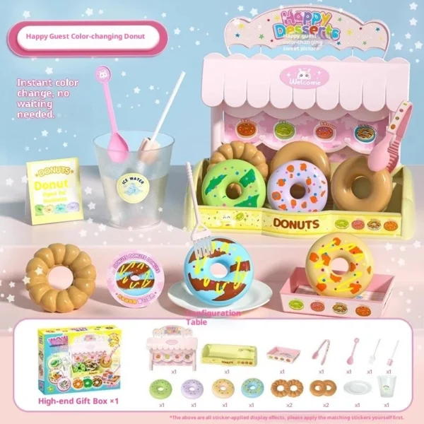 Color Changing Dessert Maker Toy   Ice Cream   Donut Pretend Play Set for Kids  Creative DIY Kitchen Gift for Girls  Educational Role Playing Toy
