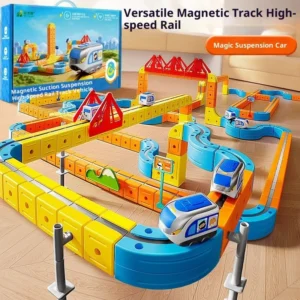 sg-11134201-821dm-mgyzy153r7ym55.webp Magnetic Electric High Speed Train Track Set Kids STEM Building with Magic Cube Tracks DIY Magnetic Railway