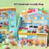DIY Mini Ice Jelly Shop Craft Kit  Plastic Pretend Play Set for Teens  Creative Handmade Dessert Studio with Realistic Accessories  Reusable   Customizable
