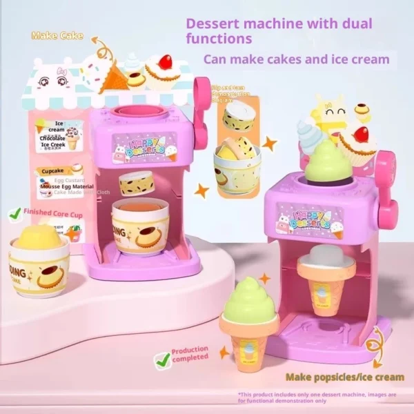 Color Changing Dessert Maker Toy   Ice Cream   Donut Pretend Play Set for Kids  Creative DIY Kitchen Gift for Girls  Educational Role Playing Toy