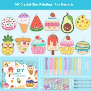 Children no bake gel painting handicrafts   Girls  DIY coloring pendant set   Cute models   No UV curing formula required