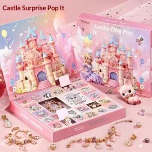 Kids  Jewelry DIY Castle Kit   Includes Necklace Components   Princess Themed Craft Toy with Large Hole Beads for Safe  Creative Play   An Educational and Imaginative Gift